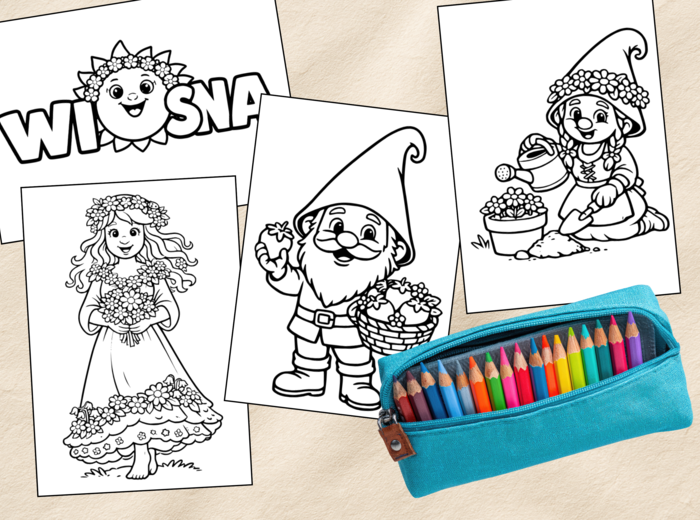 WIOSNA – Gazetka przedszkolna + Kolorowanka (A4 i MEGA)