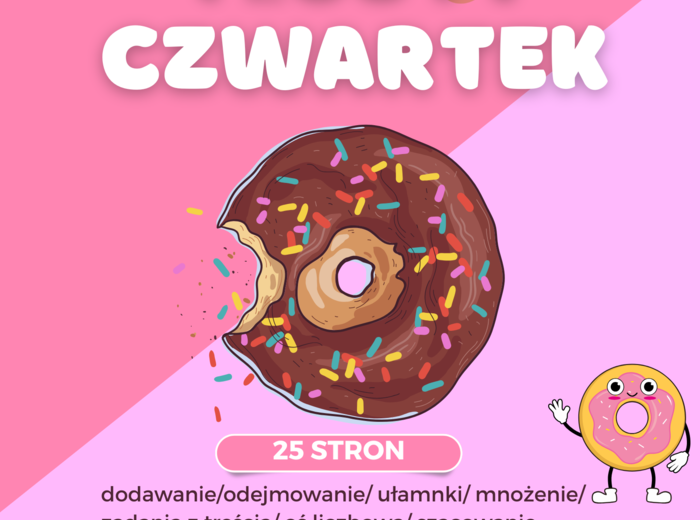 🍩 Matematyczny Tłusty Czwartek – zestaw kart pracy (25 stron)