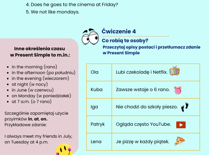 Angielski: Wakacyjny kurs na poziomie A2 dla uczniów w wieku 13-16 lat