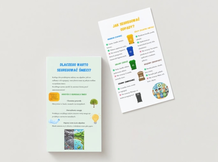 Plakaty o recyklingu i ochronie przyrody