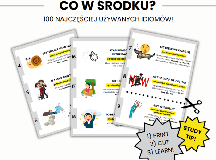 100 IDIOMÓW, KTÓRE MUSISZ ZNAĆ, ANGIESLKI, IDIOMY