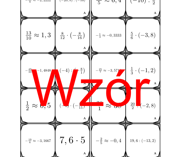 Domino - Mnożenie i dzielenie liczb wymiernych | matematyka