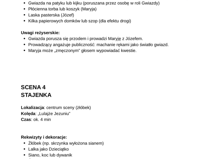 Jasełka - Gwiazda Betlejemska - interreakcja z widownią