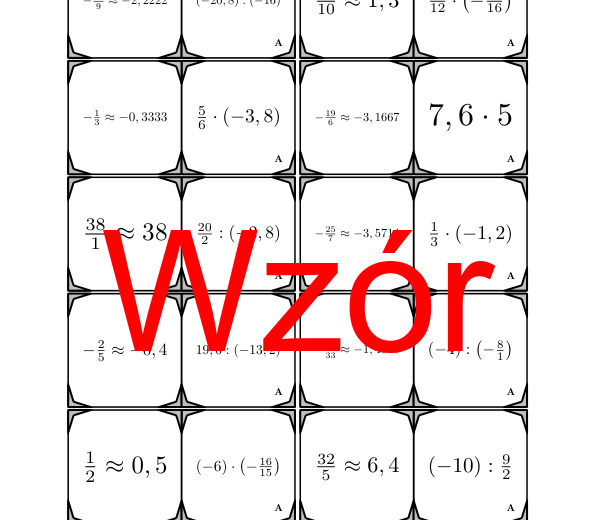 Domino - Mnożenie i dzielenie liczb wymiernych | matematyka