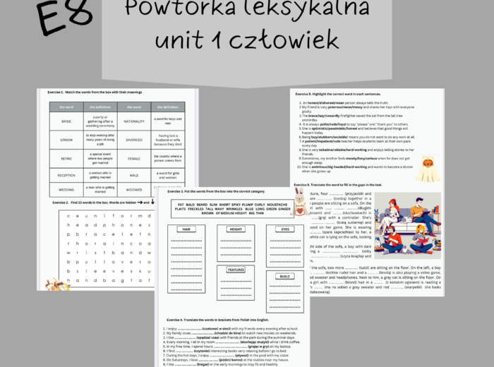 Unit 1 - człowiek - E8 - Macmillan/Express Publishing