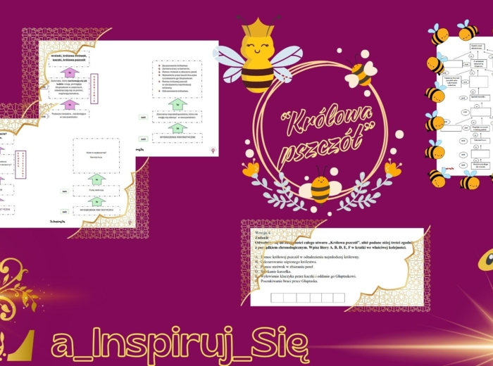 Baśnie: "Kopciuszek", "Bajka o rybaku i rybce", "Królowa pszczół", cechy baśni - karty pracy, scenariusz lekcji, zadania