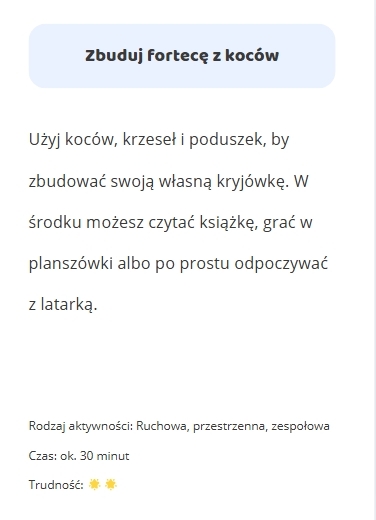 Karty pomysłów „Co robić, gdy pada?”
