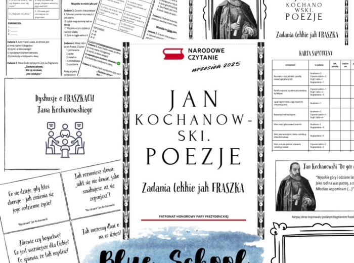 Zadania lekkie jak FRASZKA - Jan Kochanowski, fraszki - Narodowe Czytanie 2025 - materiał dla SP
