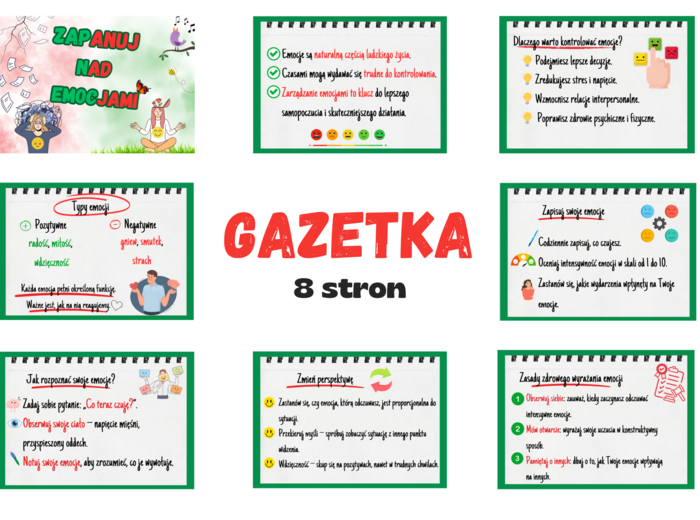 Zapanuj nad emocjami!/Emocje - poznaj, nazwij zareaguj- GAZETKA