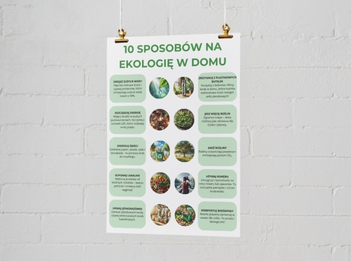 10 sposobów na ekologię w domu. Co to jest ślad węglowy? Plakaty
