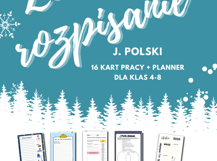 ❄️ Zimowe rozpisanie – język polski dla klas 4–8 🖋️