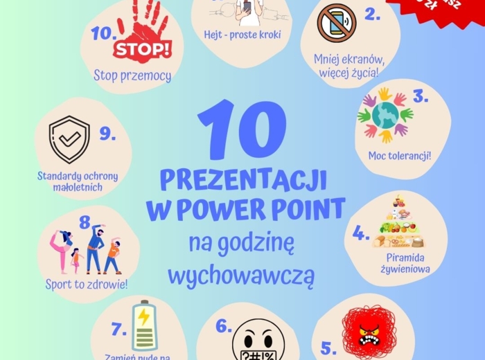 Paczka 10 prezentacji na godzinę wychowawczą w Power Point - W zestawie kupujesz taniej!