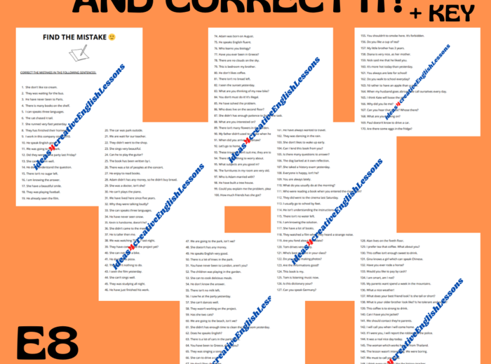 FIND THE MISTAKE AND CORRECT IT!