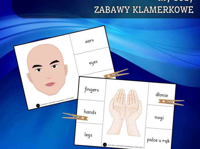 Shine On! 1 Unit 5 – My body - ZABAWY KLAMERKOWE (wersja do druku + prezentacja mp4)