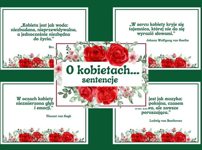 SENTENCJE o kobietach - DZIEŃ KOBIET – gazetka – biblioteka – świetlica – 16 stron – wersja 3