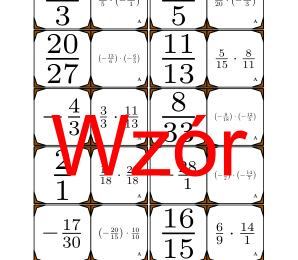 Domino - Mnożenie dodatnich i ujemnych ułamków | matematyka