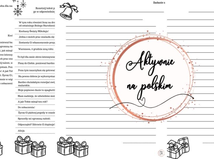List do Mikołaja (rozsypanka) + prezentacja gratis