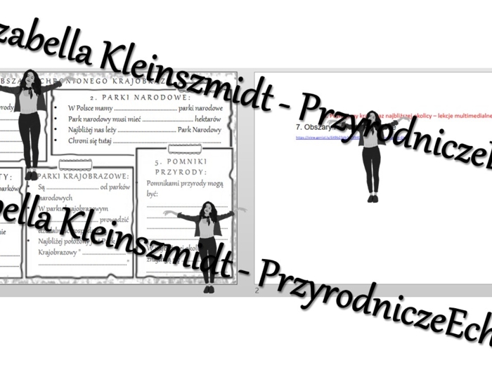 Karta pracy i pomysł/inspiracja na lekcję „ Obszary chronionego krajobrazu” - karta pracy wykonana w power point + gratisowy pomysł na lekcję - link do lekcji multimedialnej niekomercyjnej wykonanej w genial.ly do indywidualnego pobrania i użycia do celó