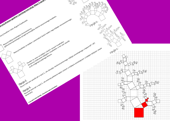 Zestaw Projektów: Math and Art - Miasto z lotu ptaka + Drzewo Pitagorasa + Złota Spirala Fibonacciego