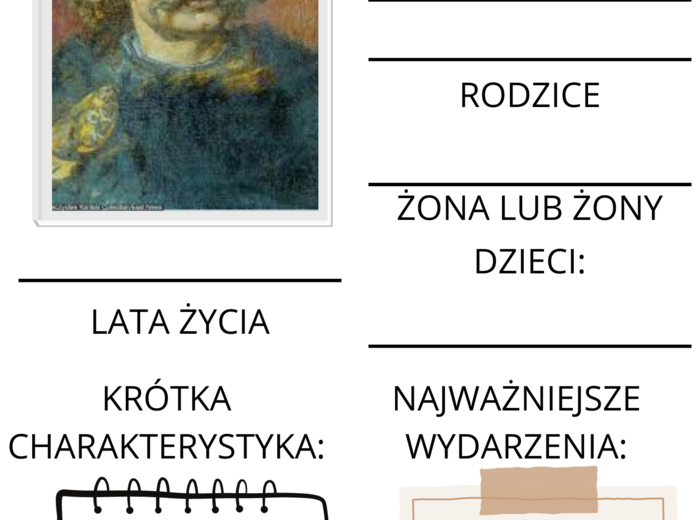 Poczet królów i książąt Polskich od Mieszka do Bolesława Krzywoustego - ćwiczenia dla uczniów