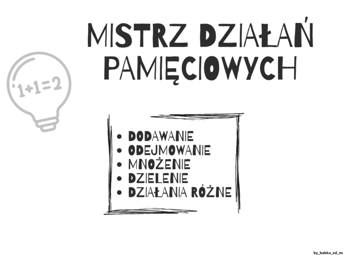 Mistrz działań pamięciowych - klasa 4