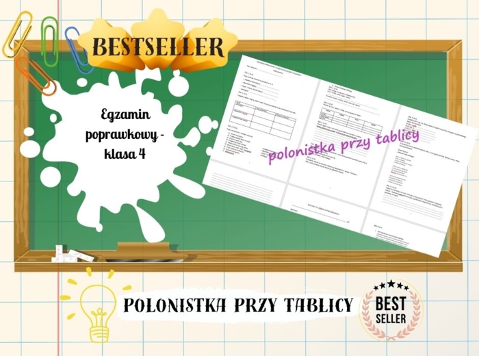 Egzamin poprawkowy z języka polskiego klasa 4, część pisemna i ustna zestaw zadań, kryteria odpowiedzi