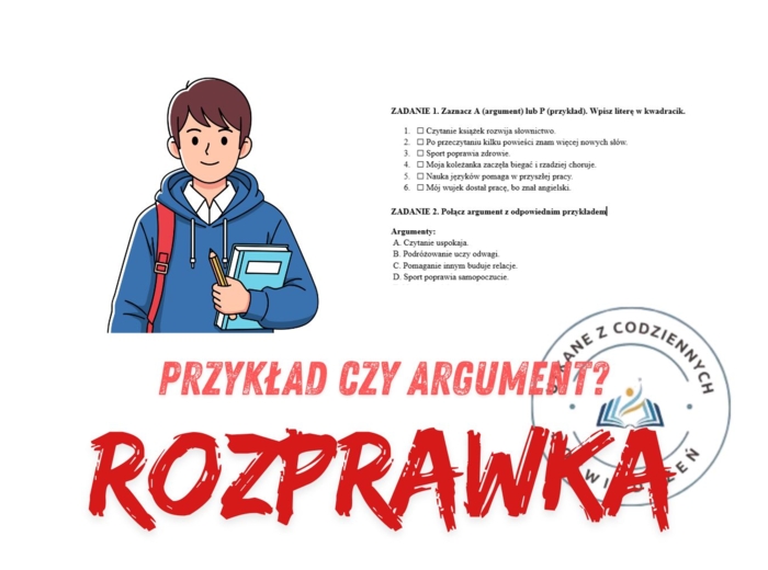 KARTA PRACY – ARGUMENT CZY PRZYKŁAD? Zestaw 1