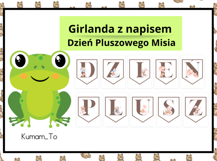 Girlanda, napis- Dzień Pluszowego Misia