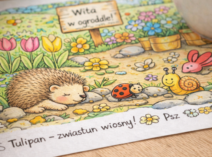 Kolorowanka "Wiosenny ogród"