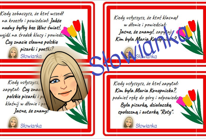 DZIEŃ KOBIET - polonistyczny test na uważność