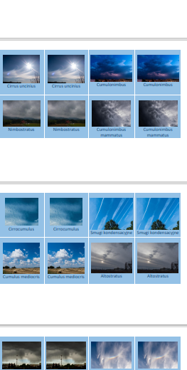 RODZAJE CHMUR - MEMORY