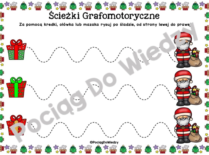 Boże Narodzenie - Rysowanie po śladzie