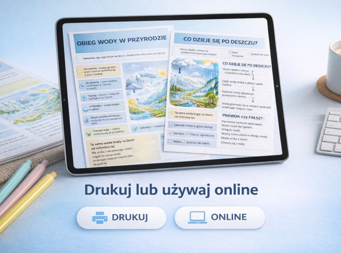 Karta pracy: Obieg wody w przyrodzie