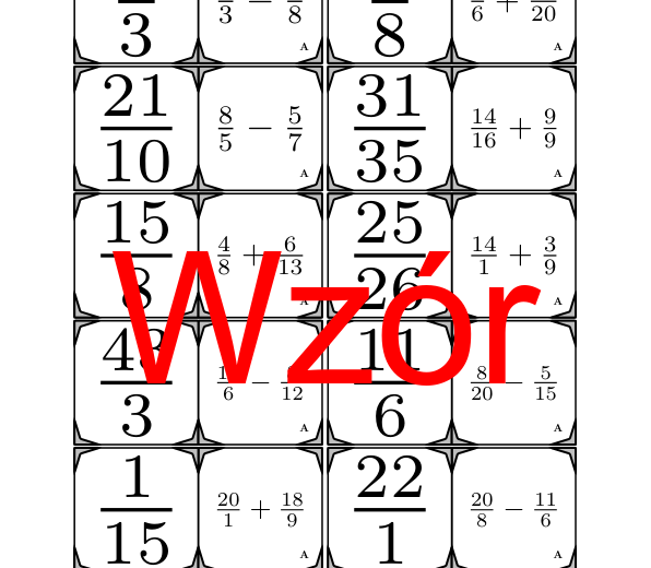Domino - Dodawanie i odejmowanie ułamków | matematyka