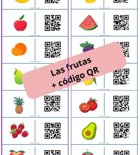 Domino obrazkowe z kodami QR! (Las frutas - owoce)