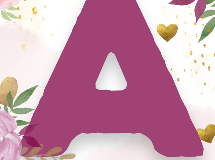 Girlanda - alfabet - napis kwiaty