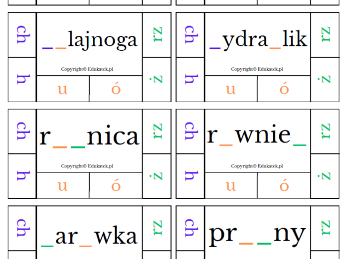 Klamerkowa ortografia - trudniejsze wyrazy