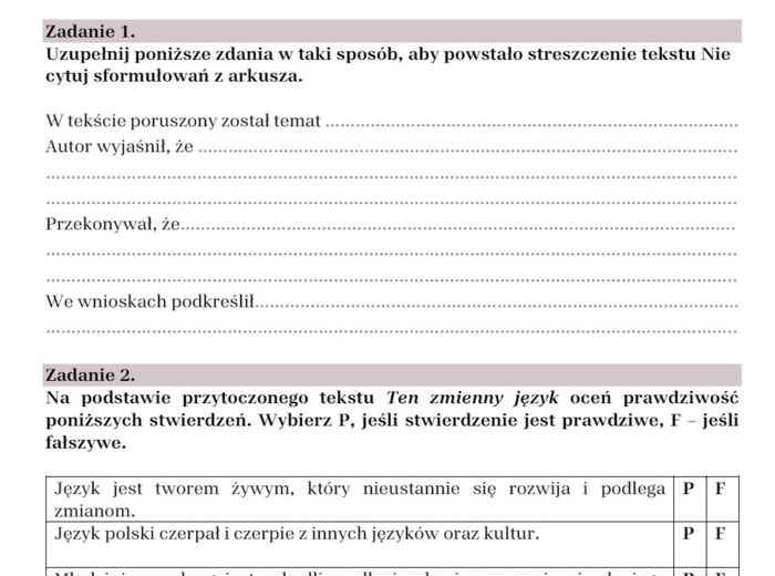 Arkusze egzaminacyjne lektury IV-VIII