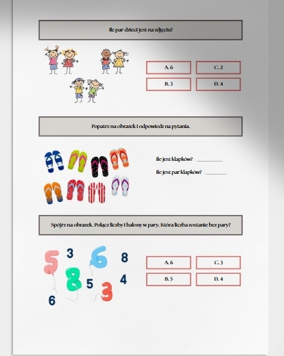 Pary. Karta pracy. Sprawdzian