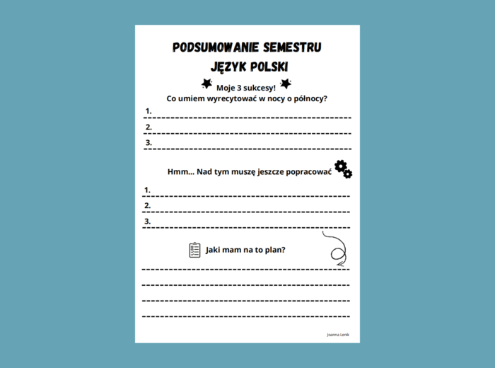 Podsumowanie semestru - język polski