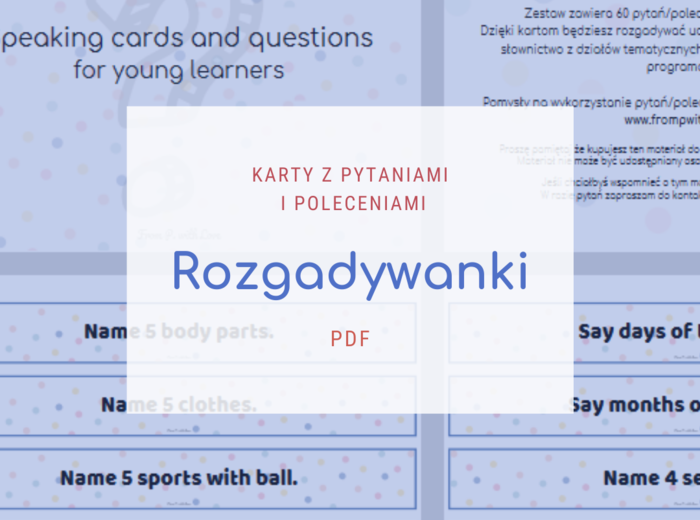 Karty pytań i poleceń do rozgadania uczniów