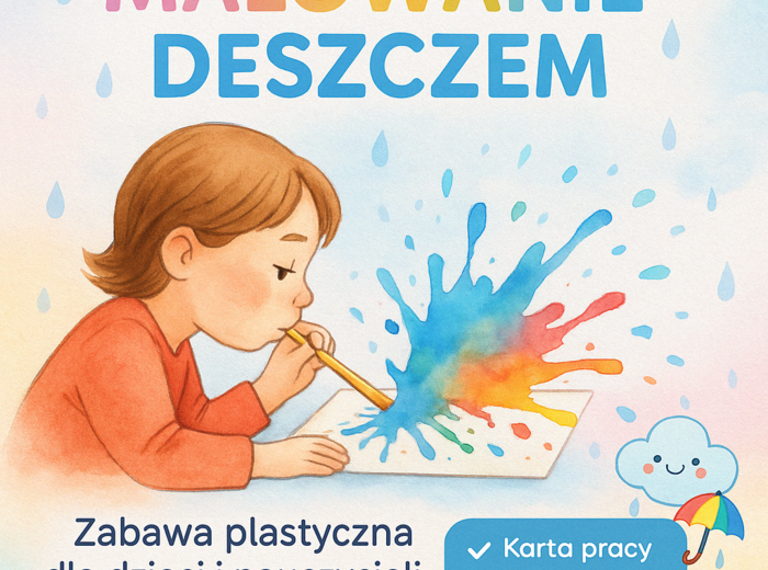 Kącik kreatywnego artysty. Malowanie farbami rozdmuchiwanymi przez słomkę