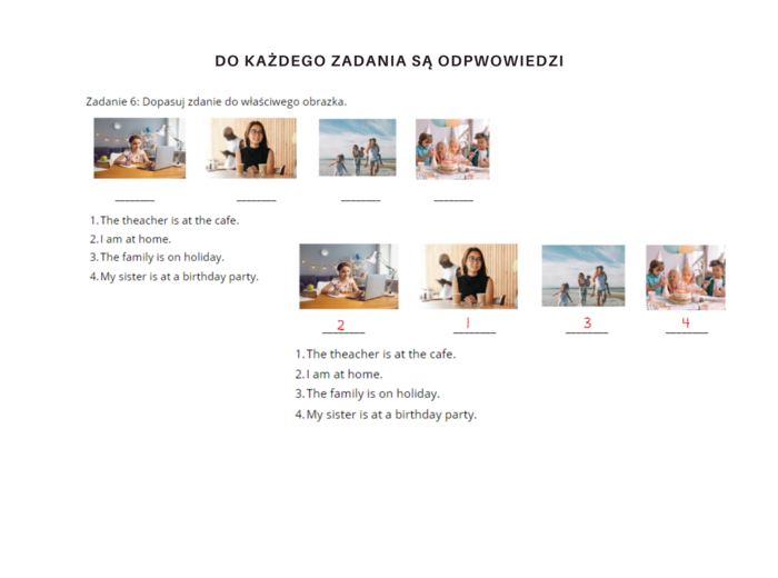 Together dla klasy 4 - dodatkowe materiały powtórzeniowe, Unit 1, język angielski, karty pracy, słownictwo i gramatyka, język angielski