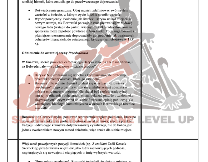 Literatura czasów wojny i okupacji (proza) - zbiór zadań