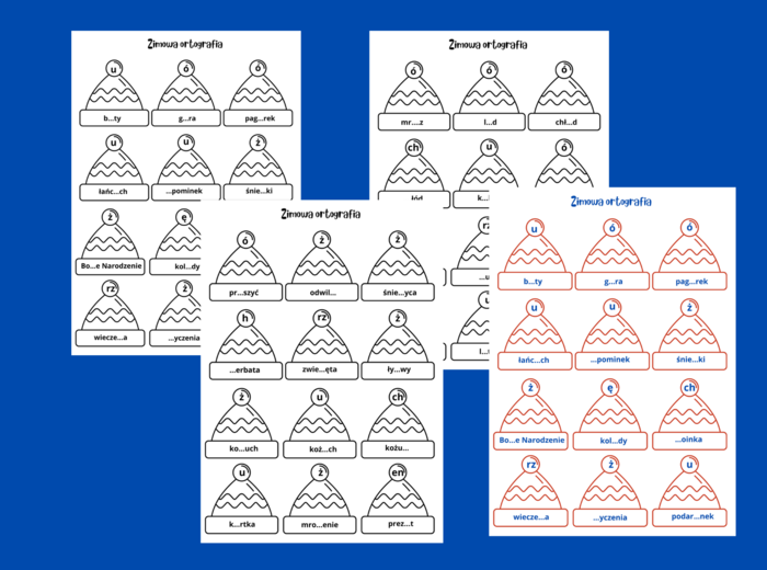 ZIMOWA ORTOGRAFIA – układanka – zima – ćwiczenia ortograficzne