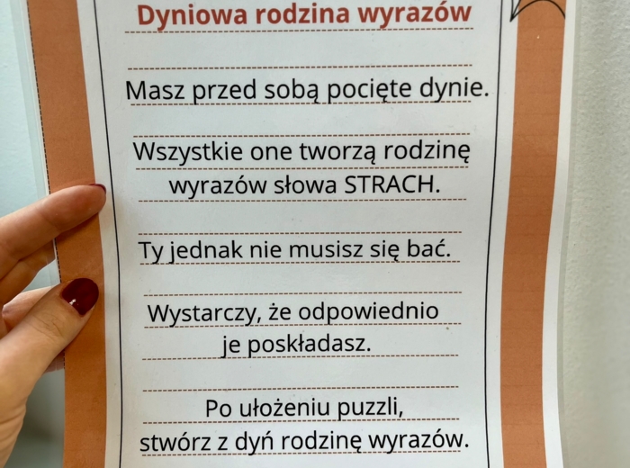 Rodzina wyrazów - puzzle - dynia