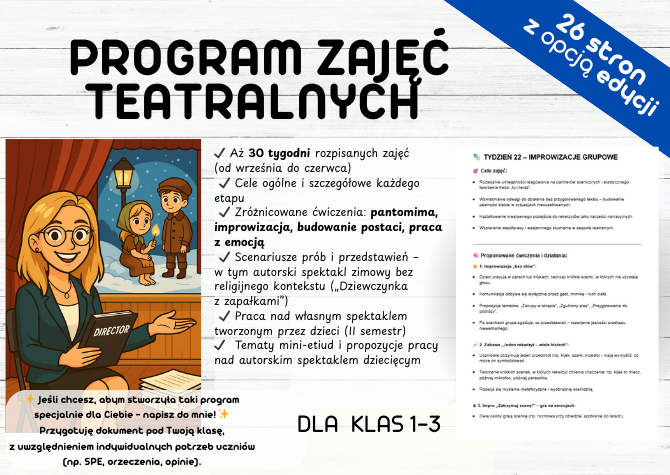 Program Zajęć Teatralnych dla Klas 1-3