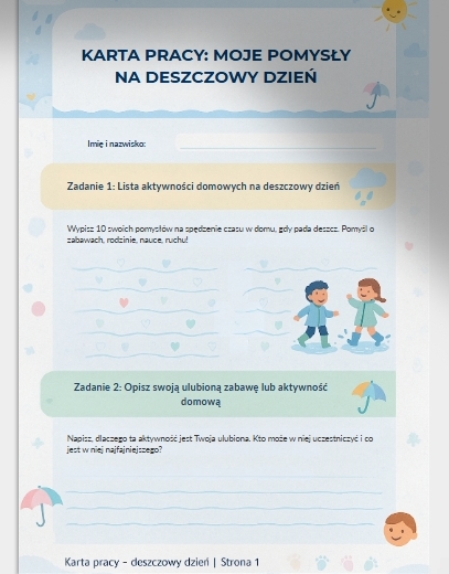 Moje pomysły na deszczowy dzień