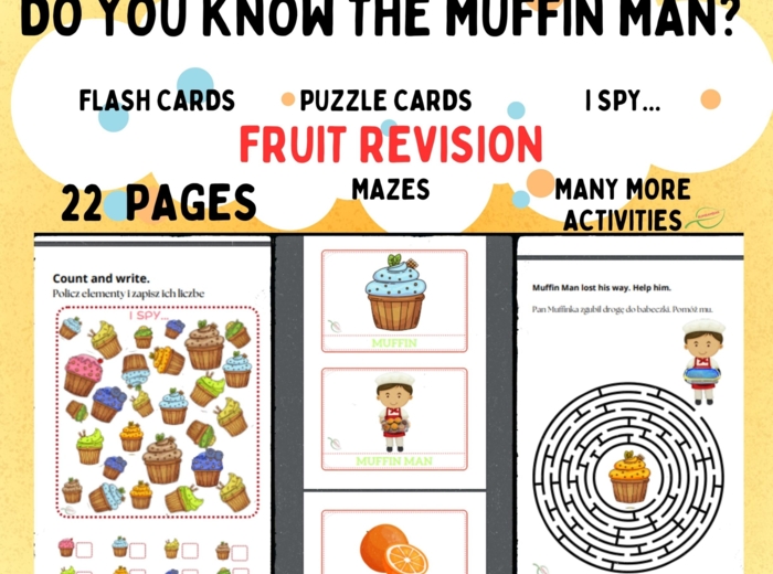 Muffin Man Nursery Rhymes Piosenki Dziecięce UTRWALENIE OWOCÓW