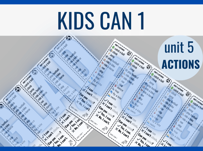 Kids Can 1 unit 5 ACTIONS– zakładki do książki